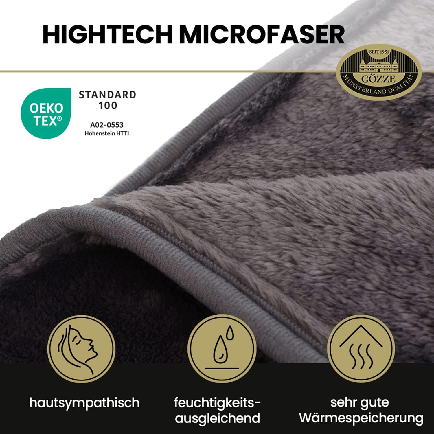 Gözze Kuscheldecke Cashmere-Feeling 180x220 220x240 weich pflegeleicht